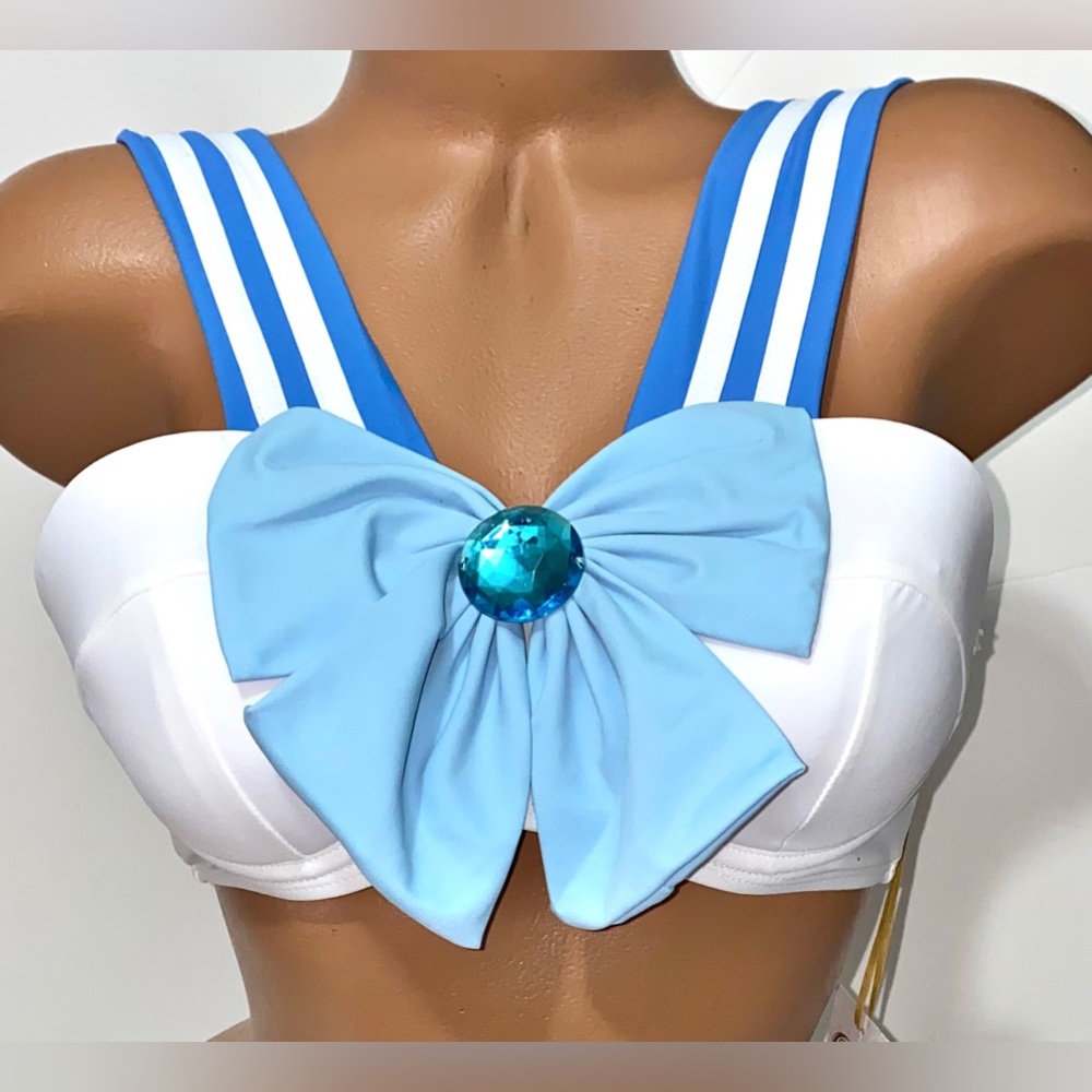 Hot Topic Sailor Moon Sailor Mercury Cosplay Swim Top